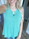 Time to Calm Down Tank Top in Mint (SALE)