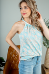 Meant To Be Floral Tank Top in Sky Blue