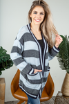 I Hear It Knit Color Block Cardigan in Dusty Blue and Navy (SALE)