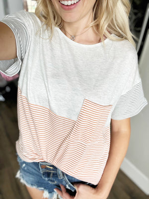 First Impressions Short Sleeve in Coral and Ivory