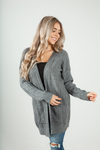 On For Tonight Patterned Knit Cardigan in Grey