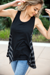 Ready for You Tank Top in Black with Stripes (SALE)