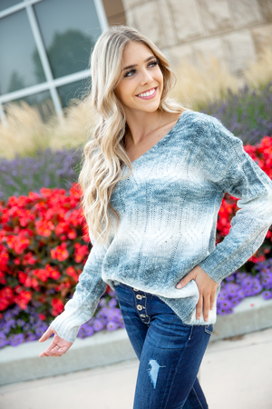 I Want More Ombre Knit Sweater in Charcoal (SALE)