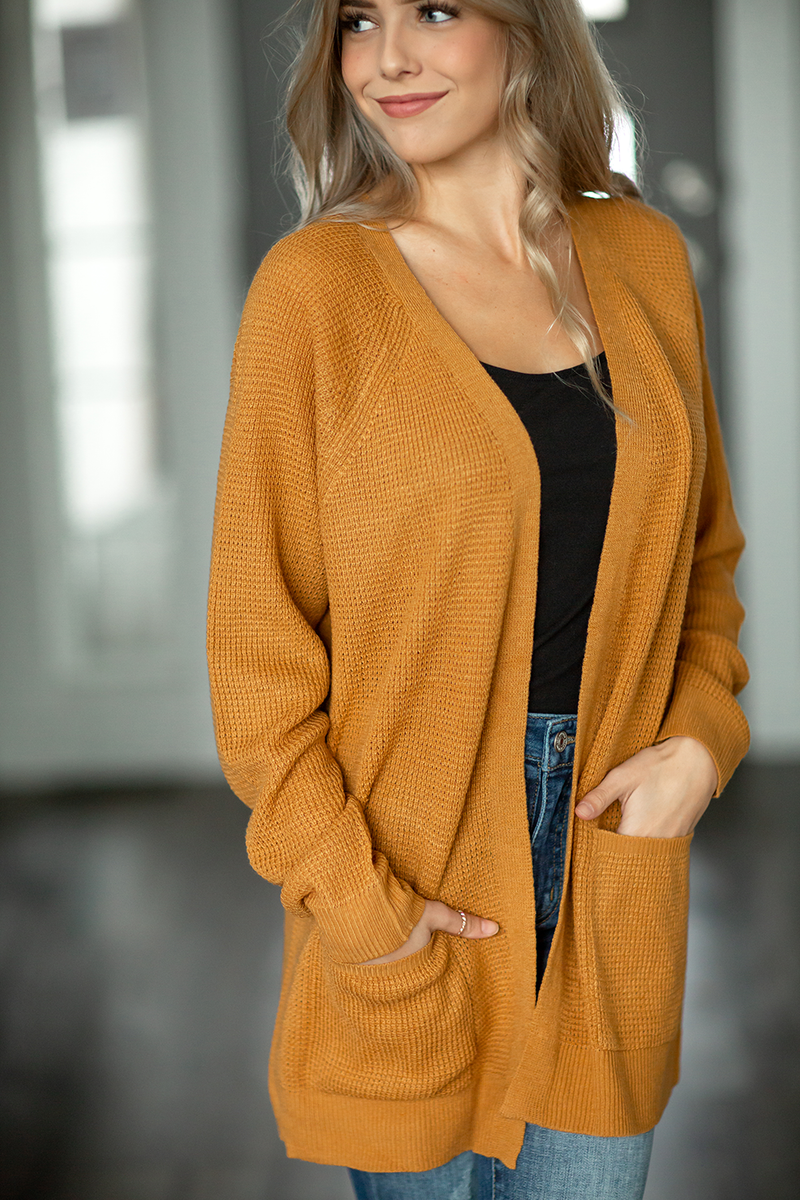 Next Week Knit Cardigan in Bright Caramel