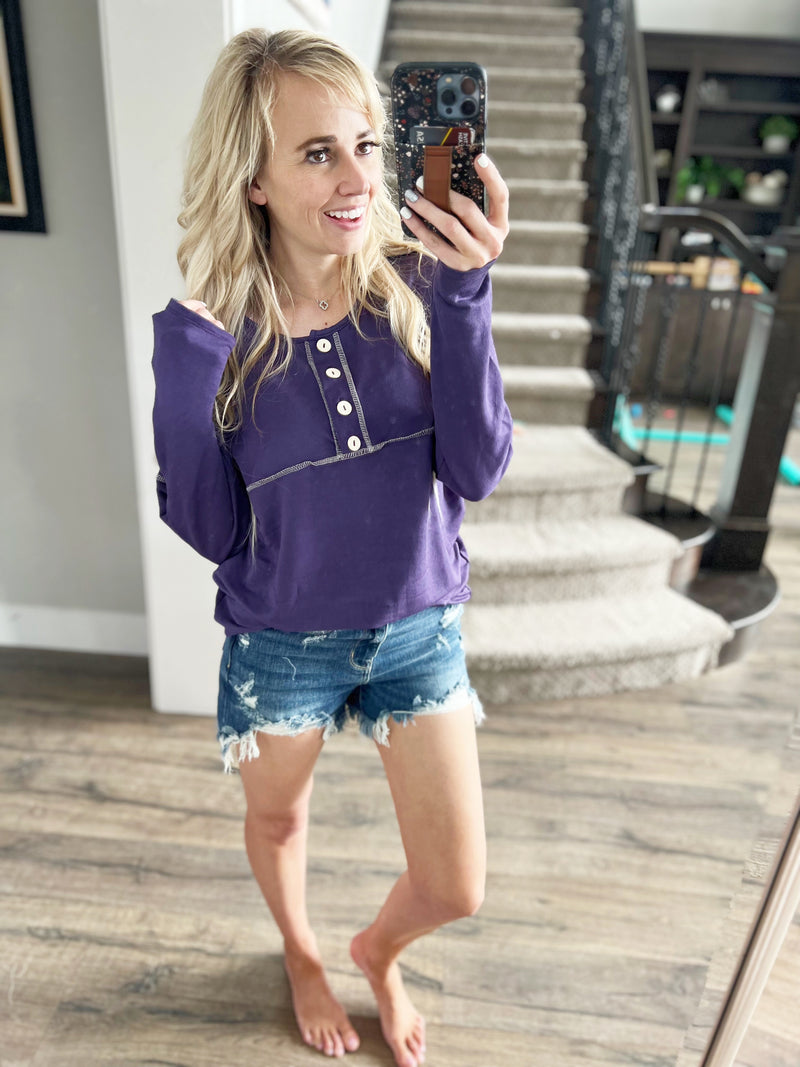 Happiest in Spring Long Sleeve Henley