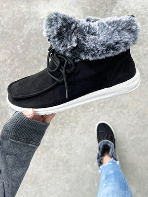 Gypsy Jazz Think About It Fur Booties in Black