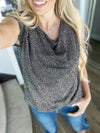 Let's Dance Draped Neck Top