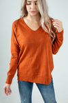 Hold Together Knit Pullover Sweater in Rust
