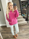 Walking Along Pullover in Wine
