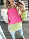 Ready to Fight Color Block Crew Neck