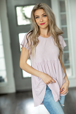 Had for You Textured Top in Lilac (SALE)