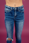 Vervet See It Happen Dark Wash Distressed Jeans