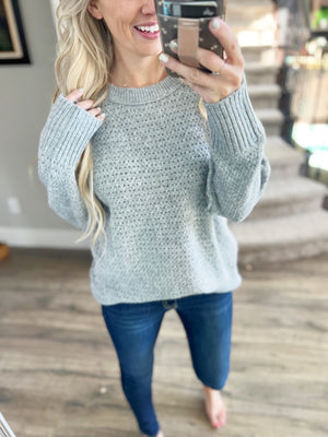 Cozy Time Sweater in Heather Gray