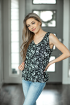 Treat You Better Floral Tank Top in Black