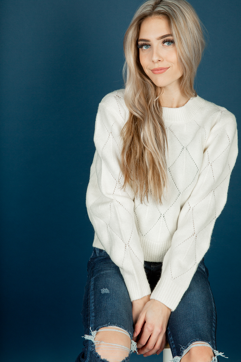 Where it Is Mock Neck Sweater in Cream (SALE)