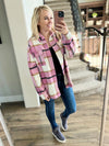 High and Dry Plaid Shacket in Pink (SALE)