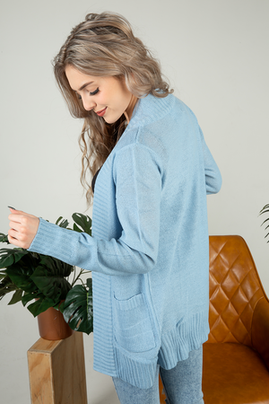 Play That Song Knit Cardigan in Baby Blue