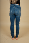 Judy Blue Bring It Back Dark Wash Distressed Skinny Jeans