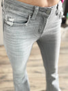 Flying Monkey Assuring Mid Rise Flare Jeans in Gray