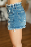 Vervet Run Away Medium Wash Distressed Shorts (SALE)