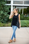 Ready for You Tank Top in Black with Stripes (SALE)