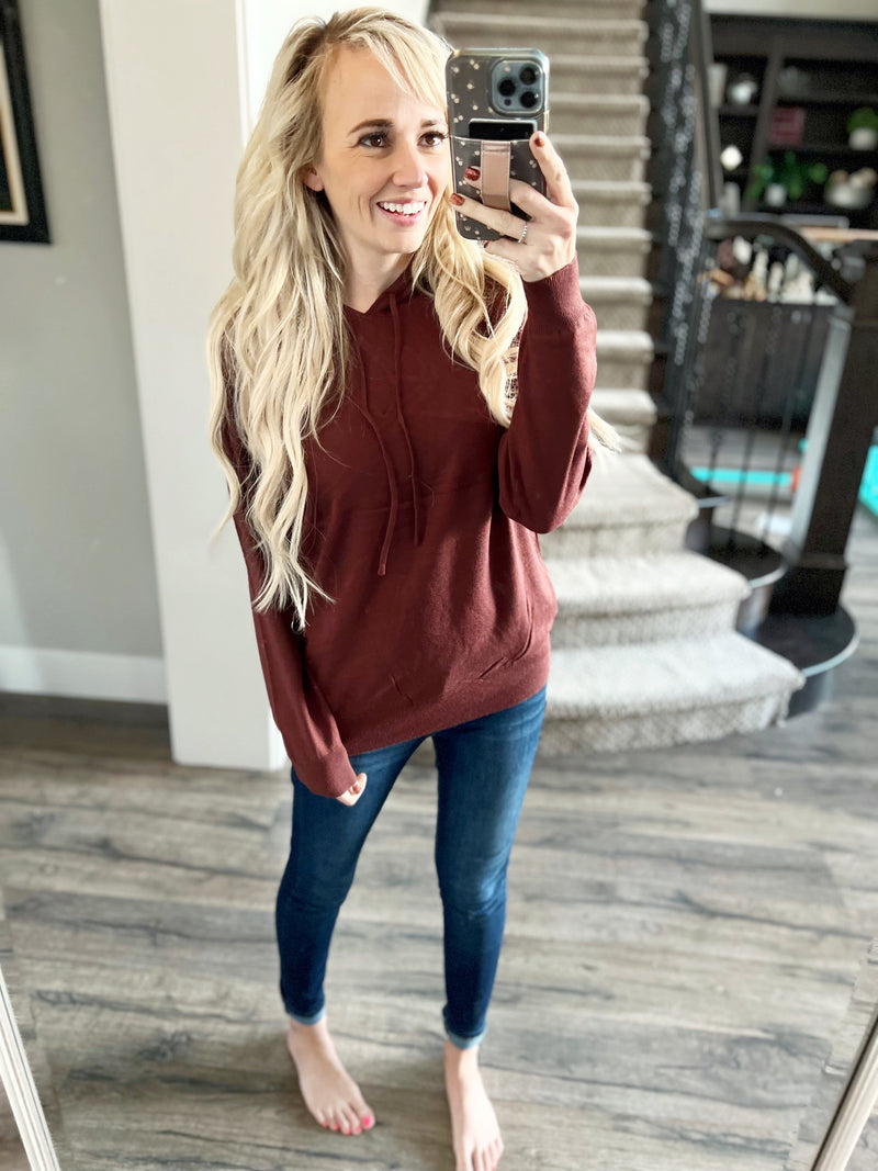 Go My Way Hoodie Sweater in Chocolate