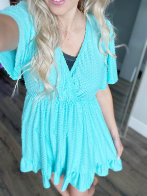 So Into You Swiss Dots Dress in Jade