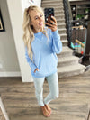 Walking Along Pullover in Spring Blue