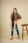 Feeling Something Ombre Plaid Top in Burgundy (SALE)