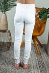 Judy Blue Say it Enough Distressed White Skinny Jeans