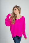 One Thing I Need Scalloped Sweater (Multiple Colors) (SALE)