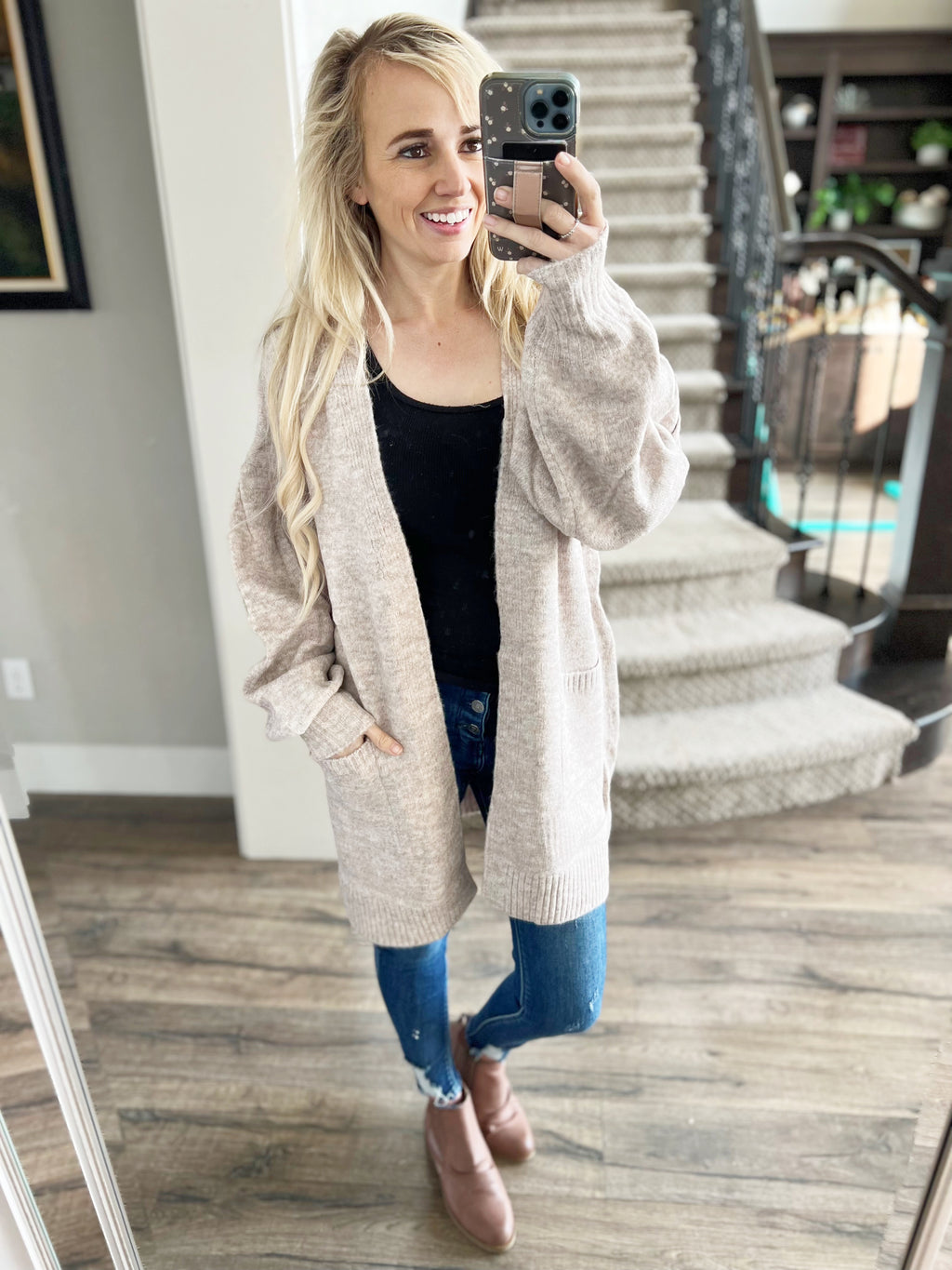 Look What You Made Me Do Cardigan in Mocha Blush