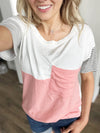 Just Got Started Loving You Color Block Tee