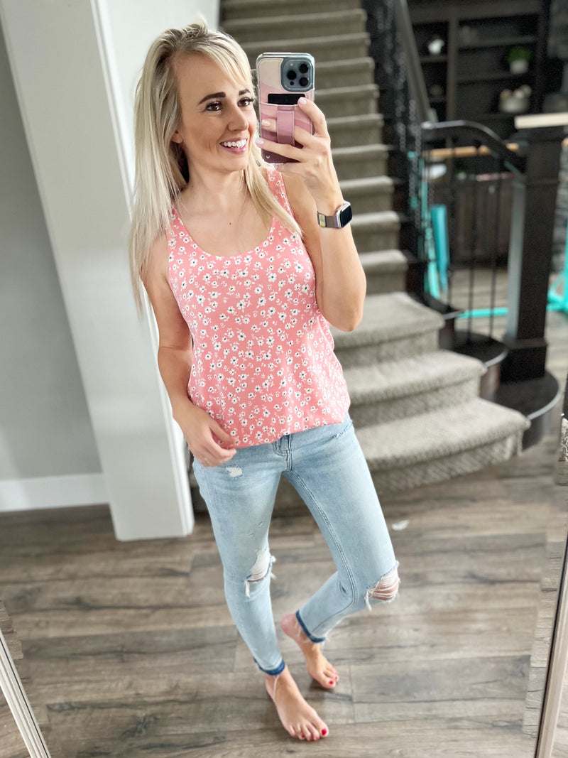 Coming In Floral Tank Top (Multiple Colors) (SALE)