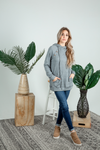 After Ribbed Double Hoodie in Gray (SALE)