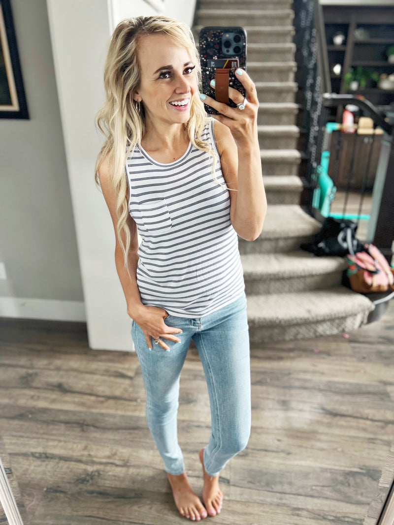 Thread & Supply Naomi Striped Tank in Navy and White