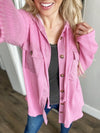 Remember When Hooded Shacket in Pink