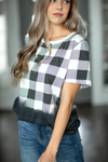 Running Around Buffalo Plaid Top in Black and Ivory (SALE)