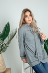 After Ribbed Double Hoodie in Gray (SALE)