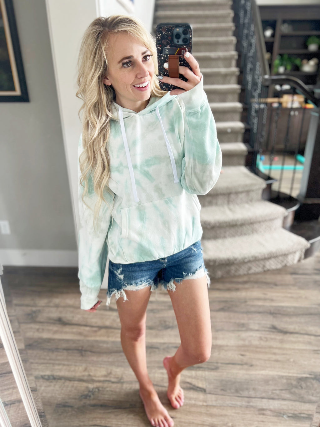 Do it Again Tie Dye Hoodie in Mint
