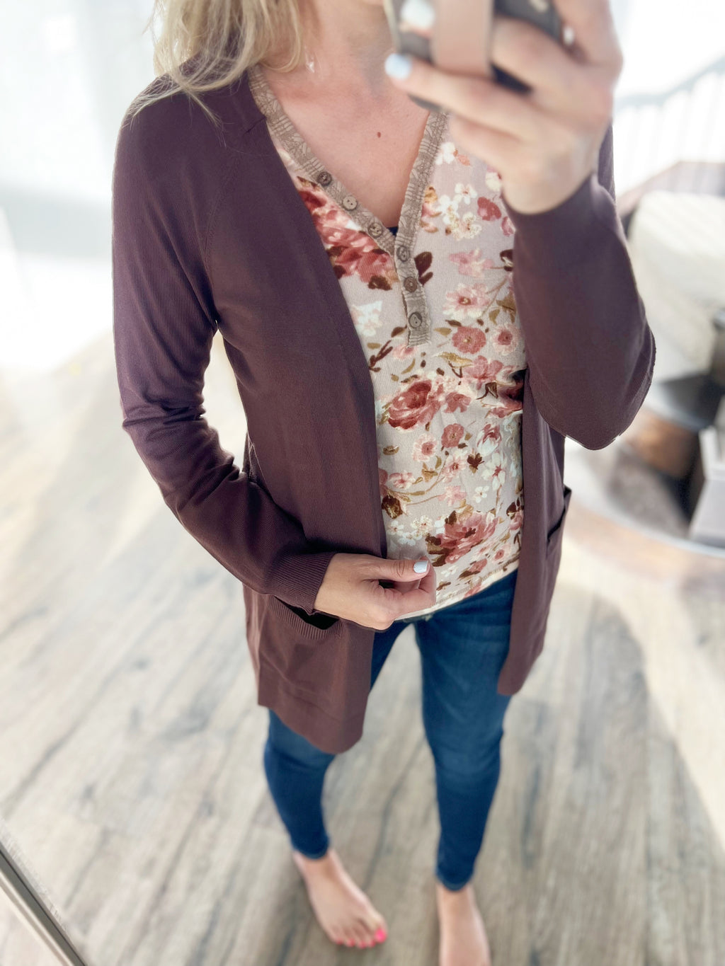 Leading Lady Cardigan in Cocoa Brown