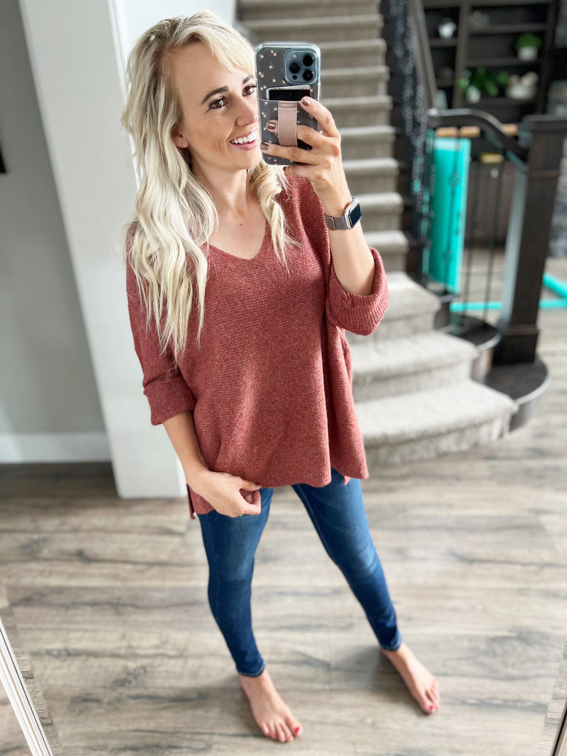 Only One Sweater in Heather Rust