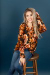 Breathe In Floral Hoodie in Rust