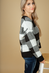 Change My Mind Plaid Sweater in Black (SALE)
