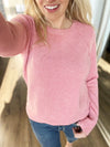 Keep Running Crew Neck Sweater in Light Pink