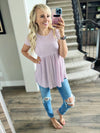 Had for You Textured Top in Lilac (SALE)