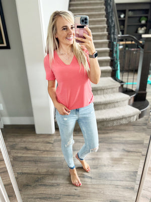 Spending My Time V-Neck Tee (Multiple Colors) (SALE)