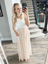Wonderful World Sleeveless Ivory Floral Print Dress
