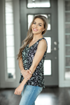 Treat You Better Floral Tank Top in Black