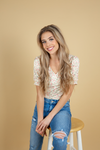 Game Changer Floral Bodysuit in Buttermilk